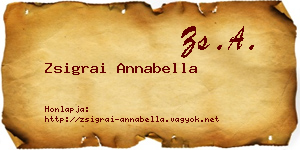Zsigrai Annabella névjegykártya